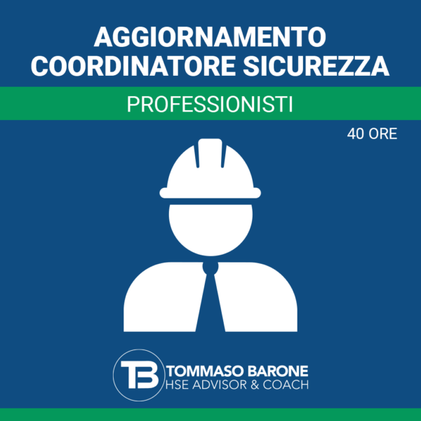 Aggiornamento COORDINATORE SICUREZZA